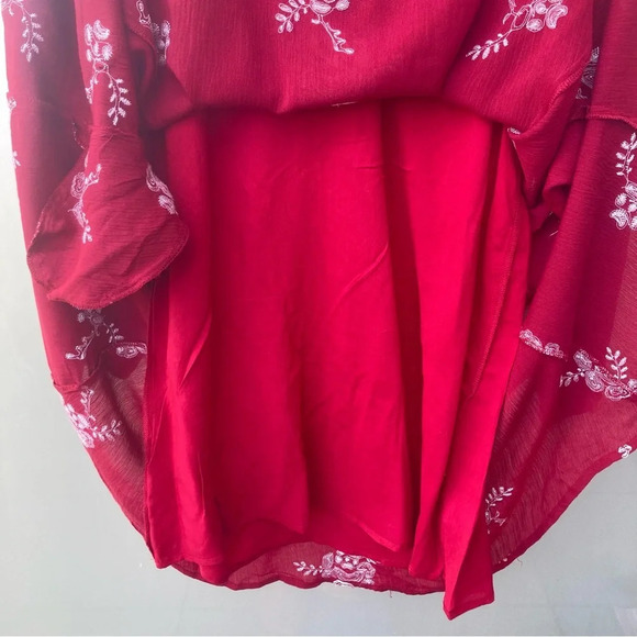 ALTER’D STATE Sz S Oversized Embroidered A-Line Puffy Sleeves V-Neck Mini Dress - Picture 6 of 11